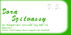 dora szilvassy business card